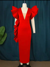 Load image into Gallery viewer, V Neck Red Dress
