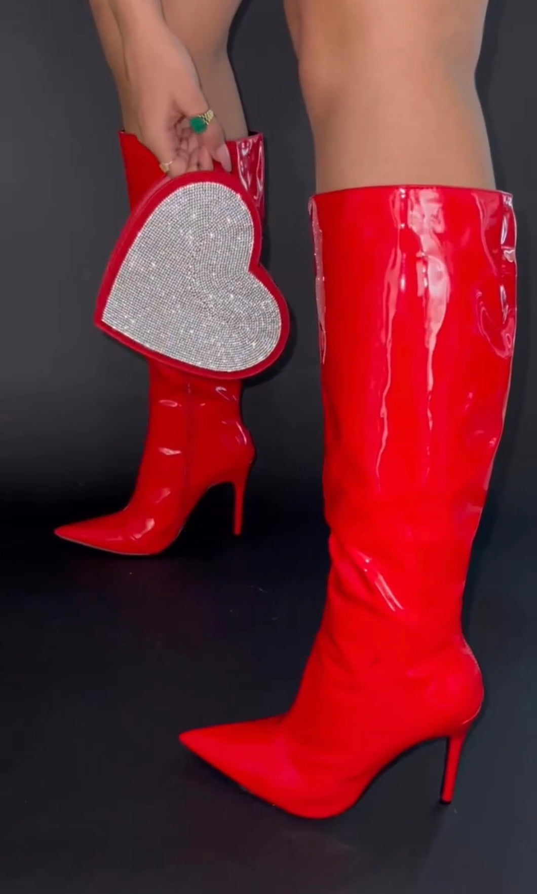 Red knee boots