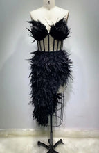 Load image into Gallery viewer, Black Feathers dress
