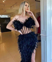 Load image into Gallery viewer, Black Feathers dress
